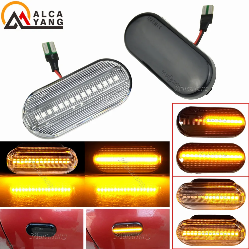 

2 Pcs LED Dynamic Side Marker Turn Signal Light Indicator for VW Bora Golf 3 4 Passat 3BG Polo SB6 SEAT Ibiza Leon Skoda Ford