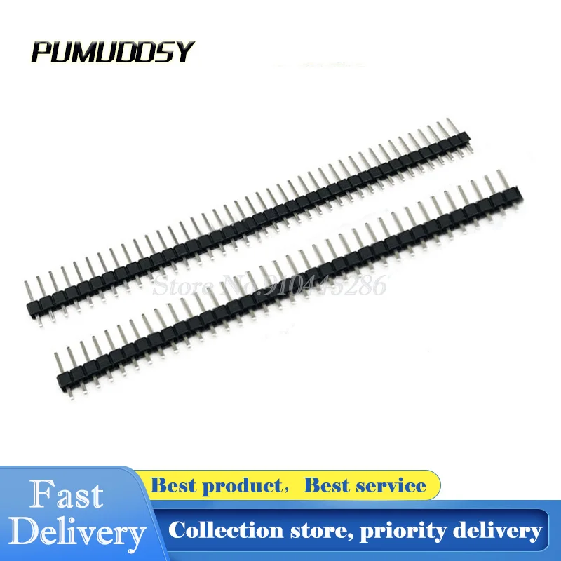 

10PCS/Lot 40 Pin 1x40 Single Row Male 2.54 Breakable Pin Header Connector Strip Copper Length 11.2mm 1*40