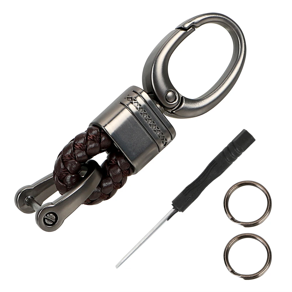 

LEEPEE Car Keyring Auto Accessories Creative Key Holder Gift Key Rings Key Chain Hand Woven Horseshoe Buckle Keychain