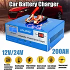 Зарядное устройство для автомобильного аккумулятора ANJING, автоматический интеллектуальный импульсный ремонт, 130-250 В, Ач, в, с адаптером стартера