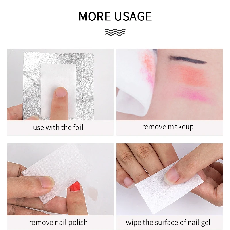 Салфетки для снятия гель-лака салфетки ногтей чистящие безворсовые бумажные