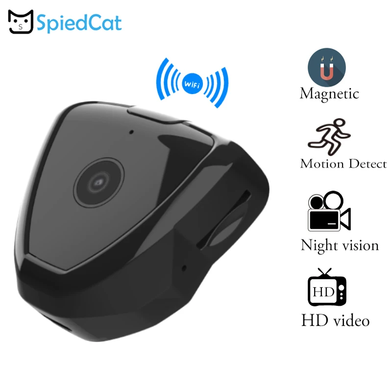 Умная камера Smart Life беспроводная WIFI Mini HD Micro с ночным видением IR для мониторинга домашних животных и детей/ записывающая видеокамера для нянь с поддержкой TF-карты.