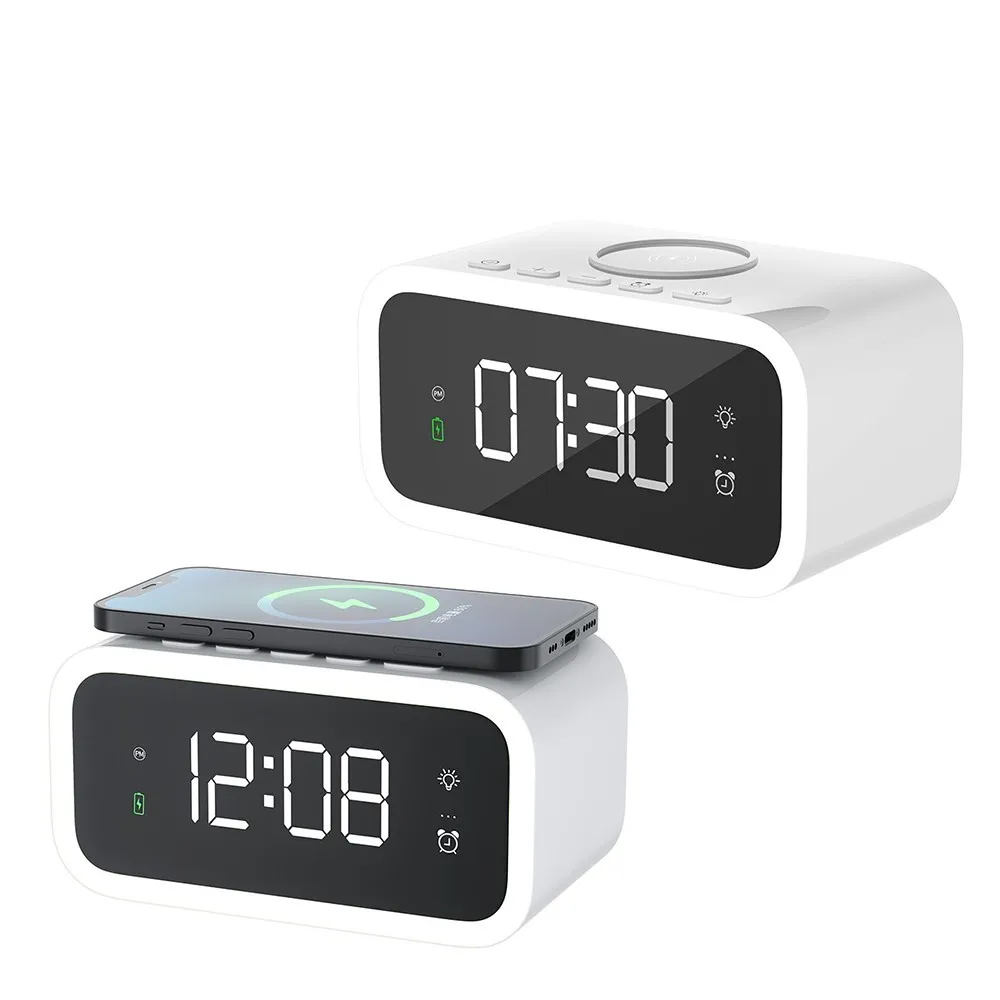 

СВЕТОДИОДНЫЙ Электрический будильник, большой экран светильник, цифровые часы с функцией повтора, Беспроводная зарядка, зеркальные часы HD, ...