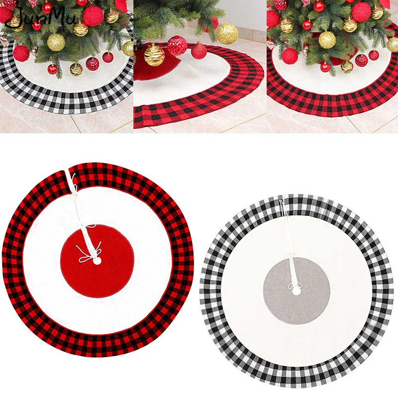 Юбка для рождественской елки красно черная юбка в клетку буйвола Праздничные