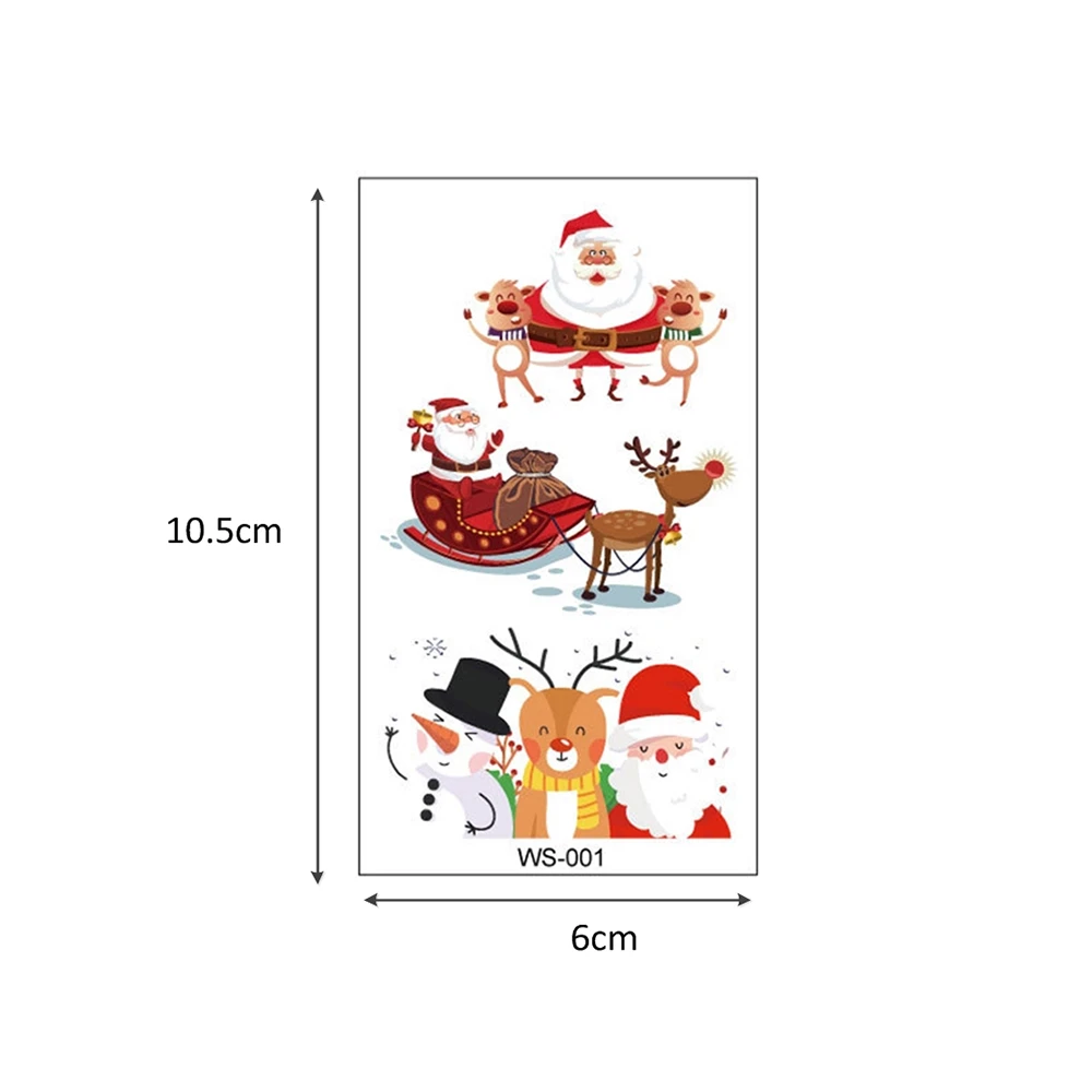 Яркие 1 лист Рождественская Детская временная татуировка стикер Горячие