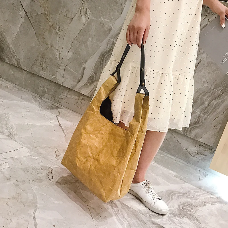 1 шт. водонепроницаемая сумка Tyvek коричневая крафт-бумага Складная складная сумка коричневая серая сумка для покупок сумка для ланча