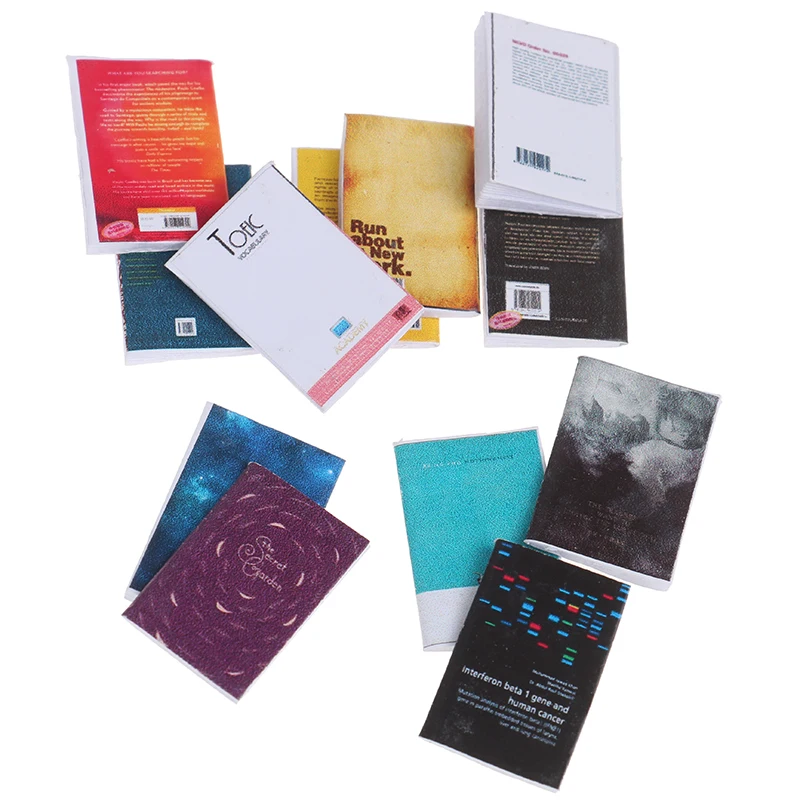 5 шт. кукольные книги для дома деревянный кукольный дом Миниатюрный 1/12 красочные