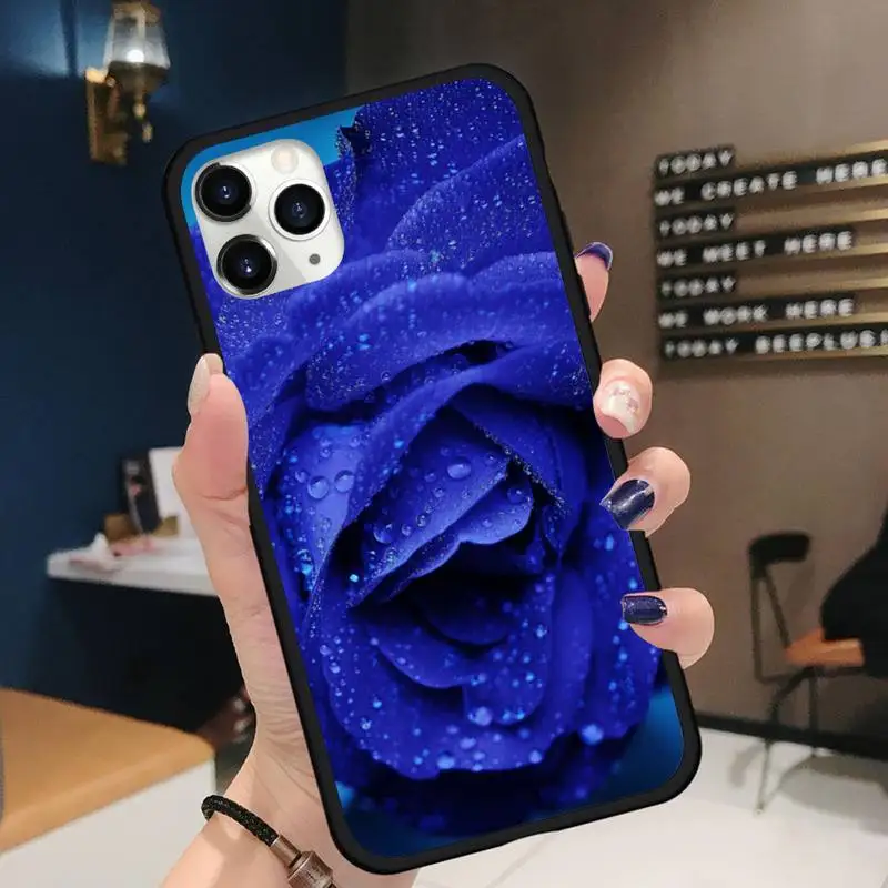 

Blue rose Phone Case for iPhone 11 12 pro XS MAX 8 7 6 6S Plus X 5S SE 2020 XR mini Funda