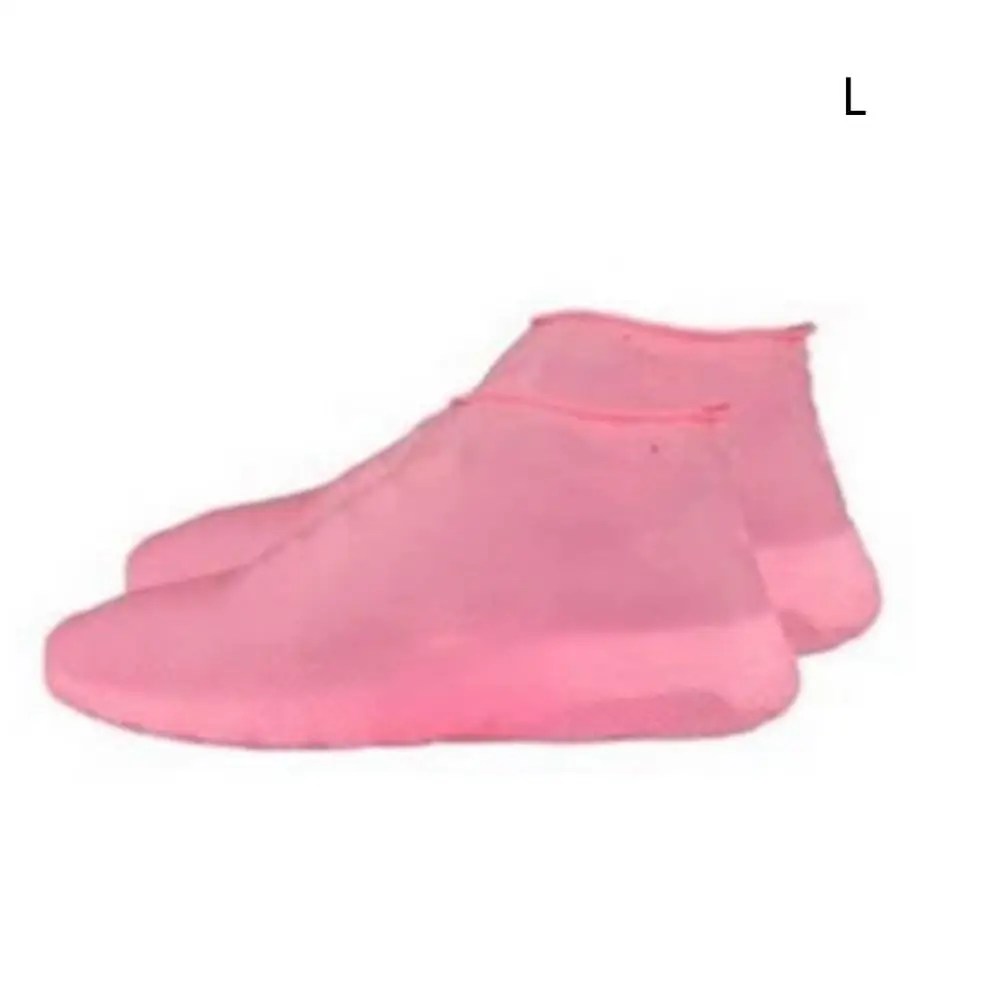 Pink L Противоскользящие латексные бахилы Многоразовые водонепроницаемые резиновые сапоги обувь противоскользящая Мужская и женская обувь аксессуары - Цвет: Pink L