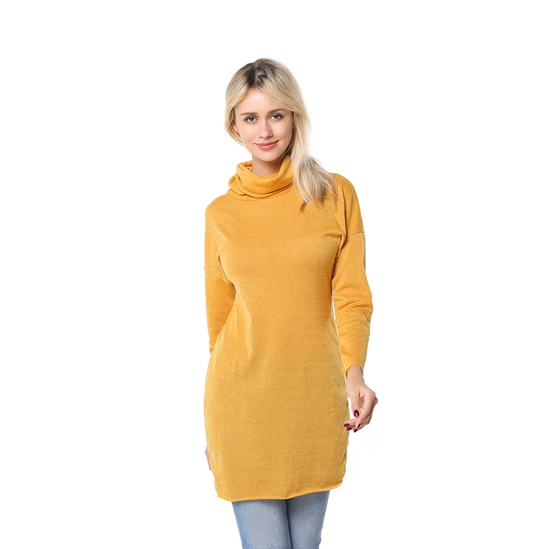 Осенне-зимнее женское платье повседневные однотонные Свободные мини-платья