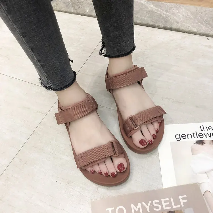 

New Women Sandals 2020 All-match Summer New Open Toe Solid Women Shoes Rome Ladies shoes