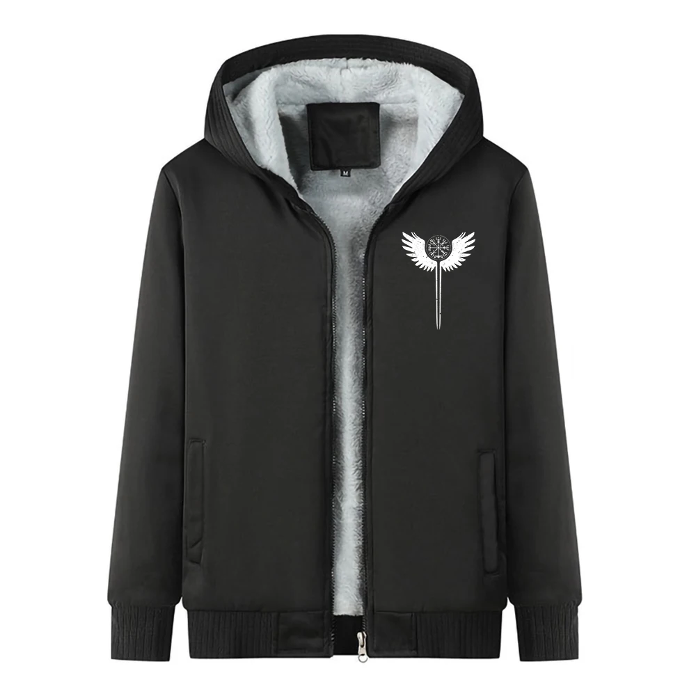 

Толстовка Valkyrie с символами вегвизира Одина крылья викинга Асгарда пальто мужские куртки зимние толстые пальто толстовки Свитшот уличная о...