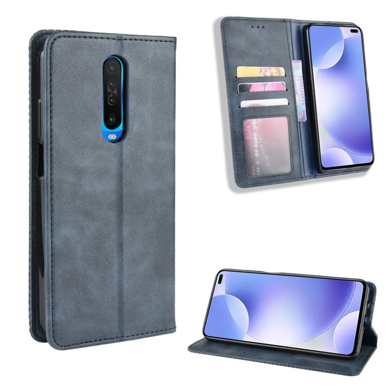 

For Xiaomi Poco X2 Card Holder Cover Case for Xiaomi Poco X2 Leather Vintage Wallet Cases Flip Magnetic Cover Shell