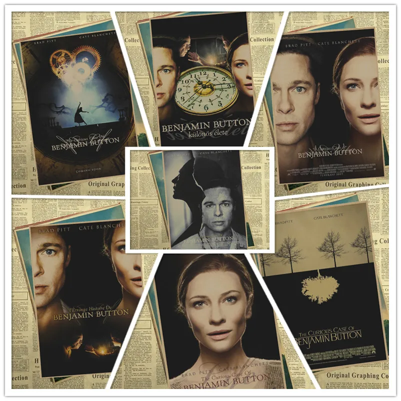 Оригинальный чехол Benjamin Button крафт-бумага постер для бара/кафе ретро Декор