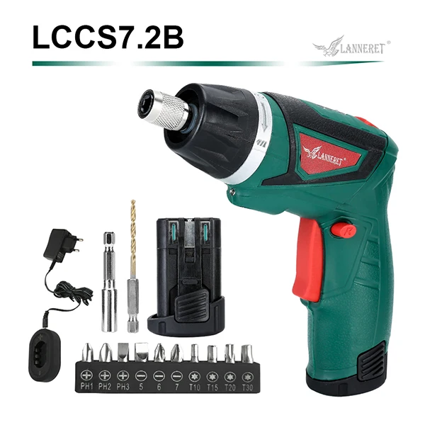 CS7.2B Color Box LANNERET 7,2 В Электрическая аккумуляторная отвертка Бытовая Аккумуляторная дрель винтовые пистолеты с светодиодный светильник - Цвет: CS7.2B Color Box