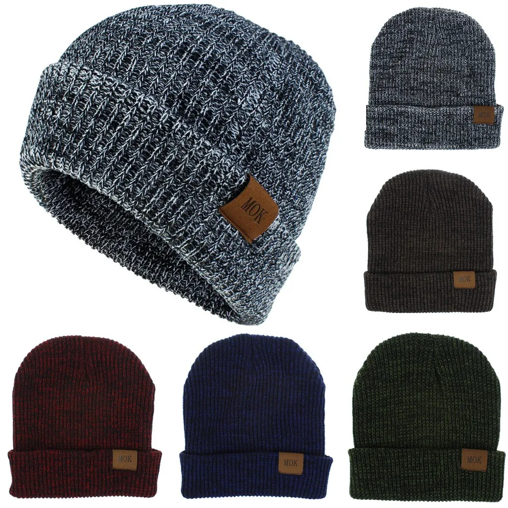 Мужская и женская зимняя шапка Вязаная Шерстяная Женская модная повседневная