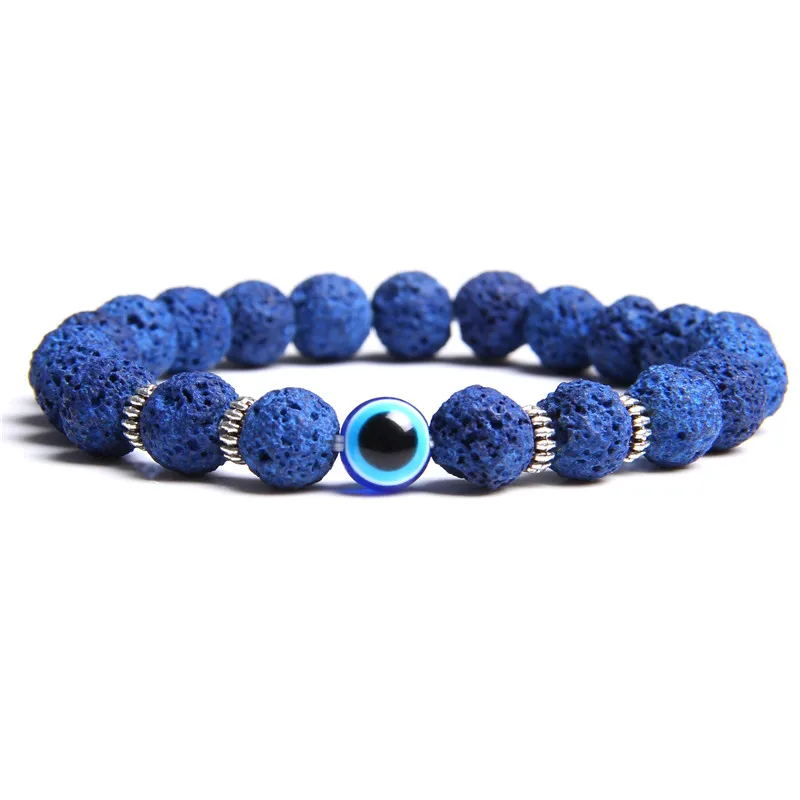 Браслет Evil Eye для мужчин Homme Lava браслеты из камней тигровый глаз натуральный камень оникс браслет evil Eye Homme ювелирные изделия дружбы - Окраска металла: 1