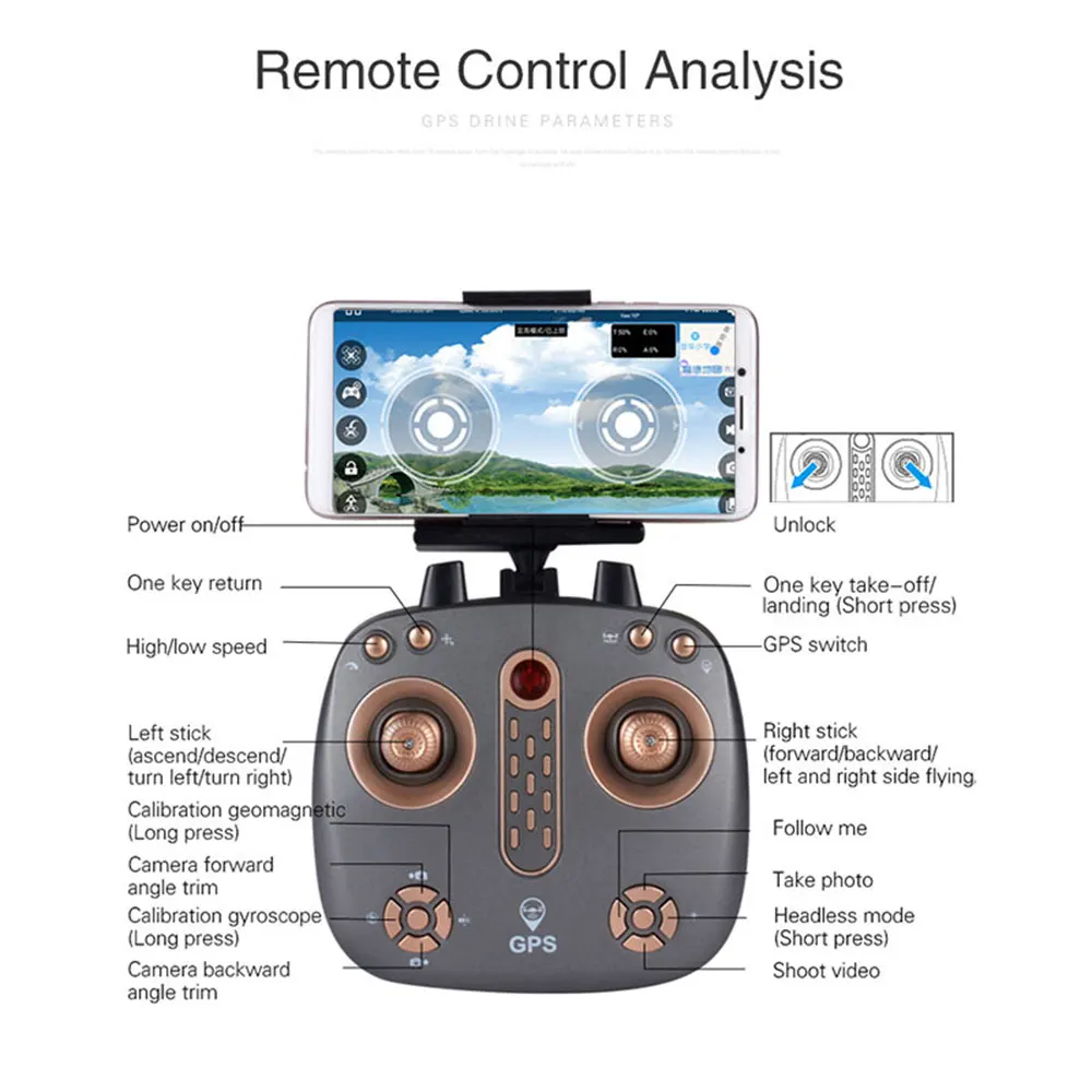 X38GF 4K 1080P HD камера Дрон Wi-Fi FPV gps Квадрокоптер оптический поток позиционирования Широкий Угол управления на большие расстояния самолет