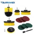 Электрическая щетка TAIMIMEI HT2727 для чистки дрели, щетка для кожи, пластика, дерева, мебели, салона автомобиля, чистящее средство, 12 шт.