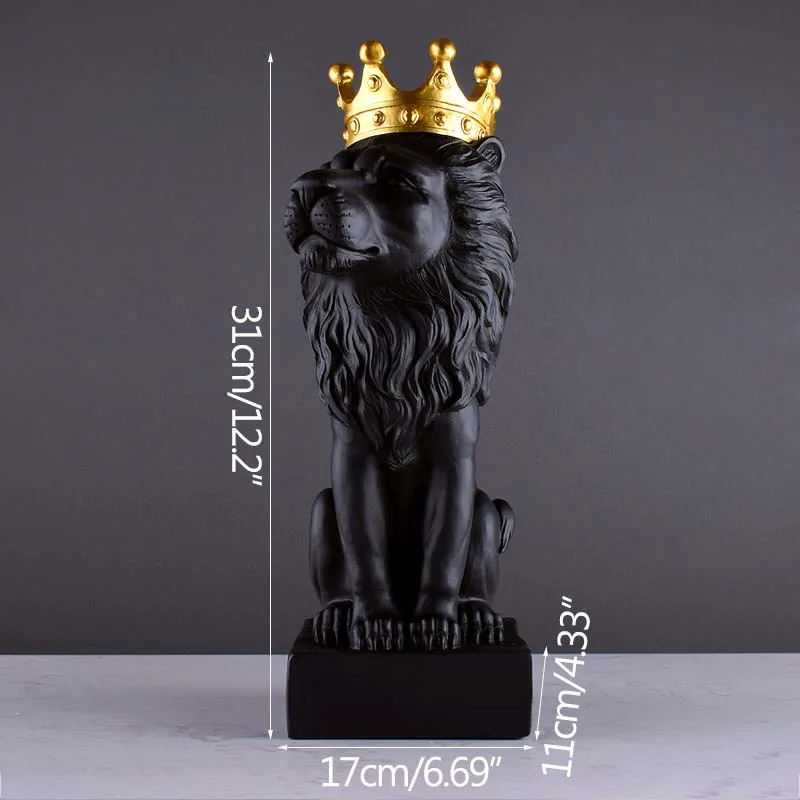 

Exquisite Crown Lion Sculpture Decoration Ornaments Home Decoration Living Room Wine Cabinet Office Display Furnishings Crafts