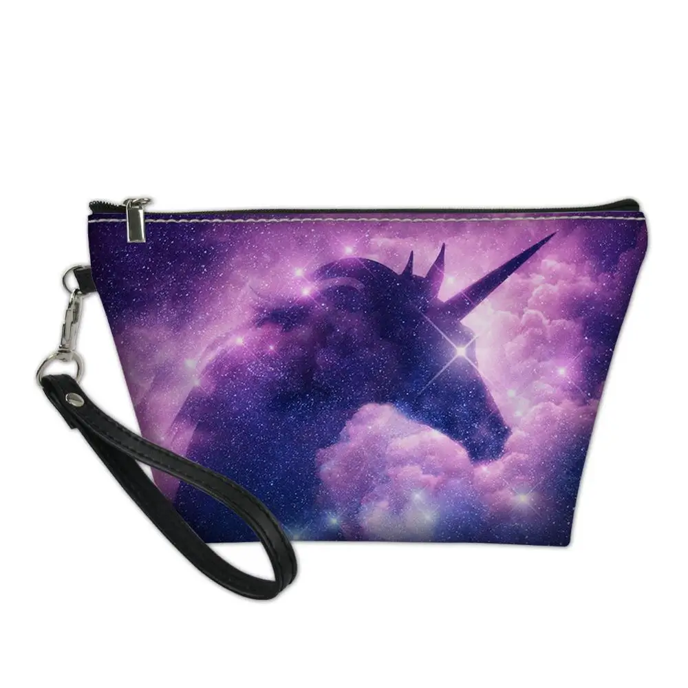 HYCOOL Новая женская слинг косметичка с принтом звездного неба галактики единорога