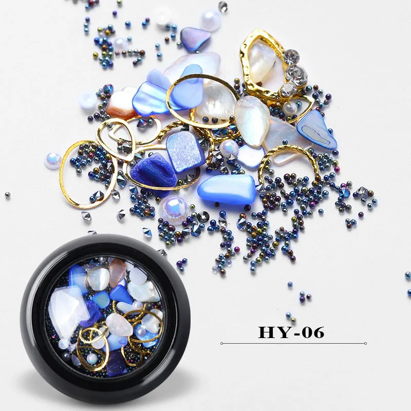 HY-06 YALIAO, 1 коробка, смешанный цвет, декоративный камень для ногтей, украшения для ногтей, цветные, для маникюра, дрель, смешанные, сделай сам, драгоценные камни, стразы, ювелирные изделия для ногтей - Цвет: HY-06