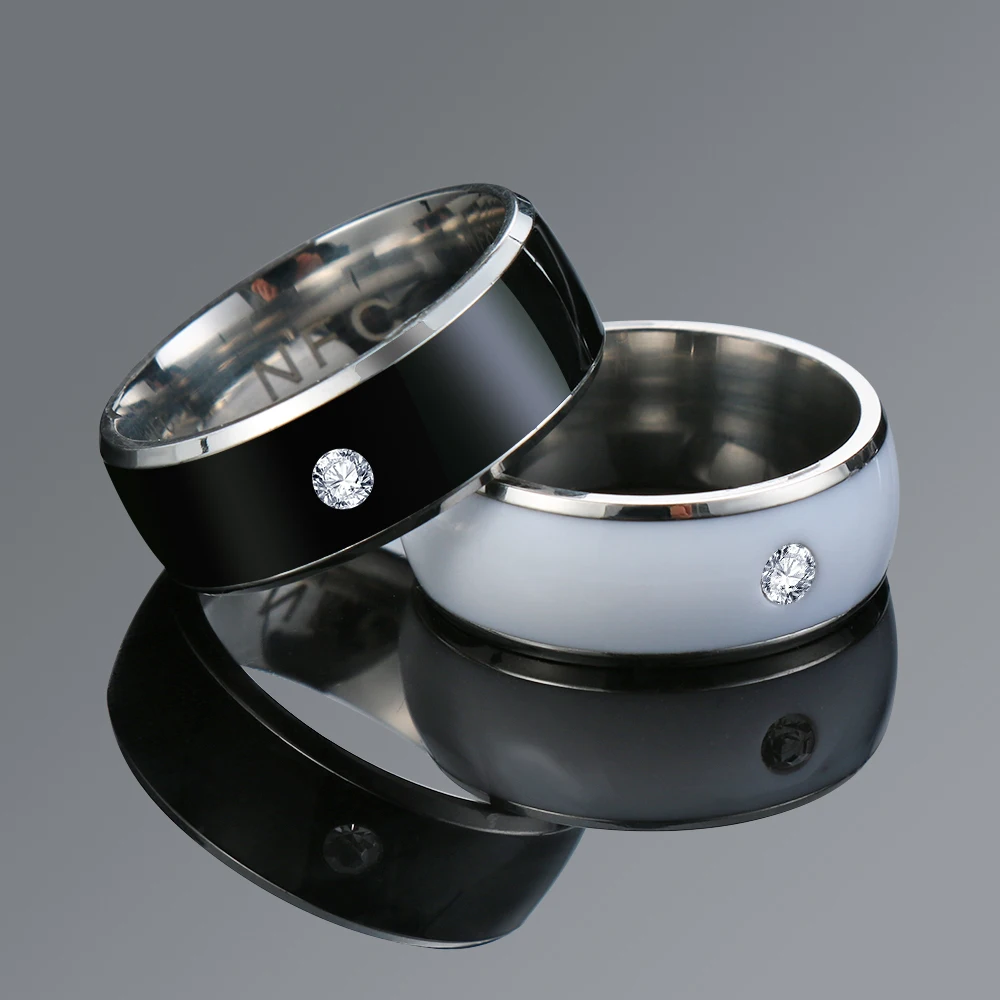 2021fashionable with functional couple stainless steel mens nfc smart ring finger ring suitable for android phones and iphones free global shipping