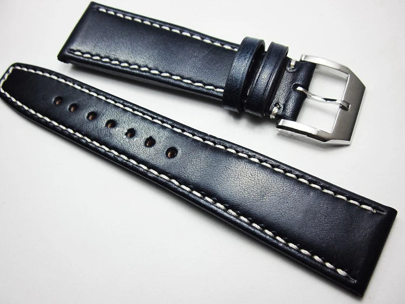 

Dark blue cowhide Watch Strap 20 21 22mm Handmade Men's Watch Band Genuine Leather personalise Watchbands replace for iwc series