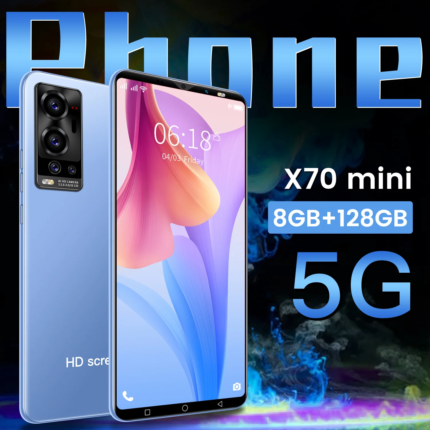 

2021 X70Mini 5.1 Inch 8+128GB Fingerprint ID 4800mAh Deca Core Andriod 10.0 Cellphone Global 24+48MP Smartphone 10 Core MTK6889