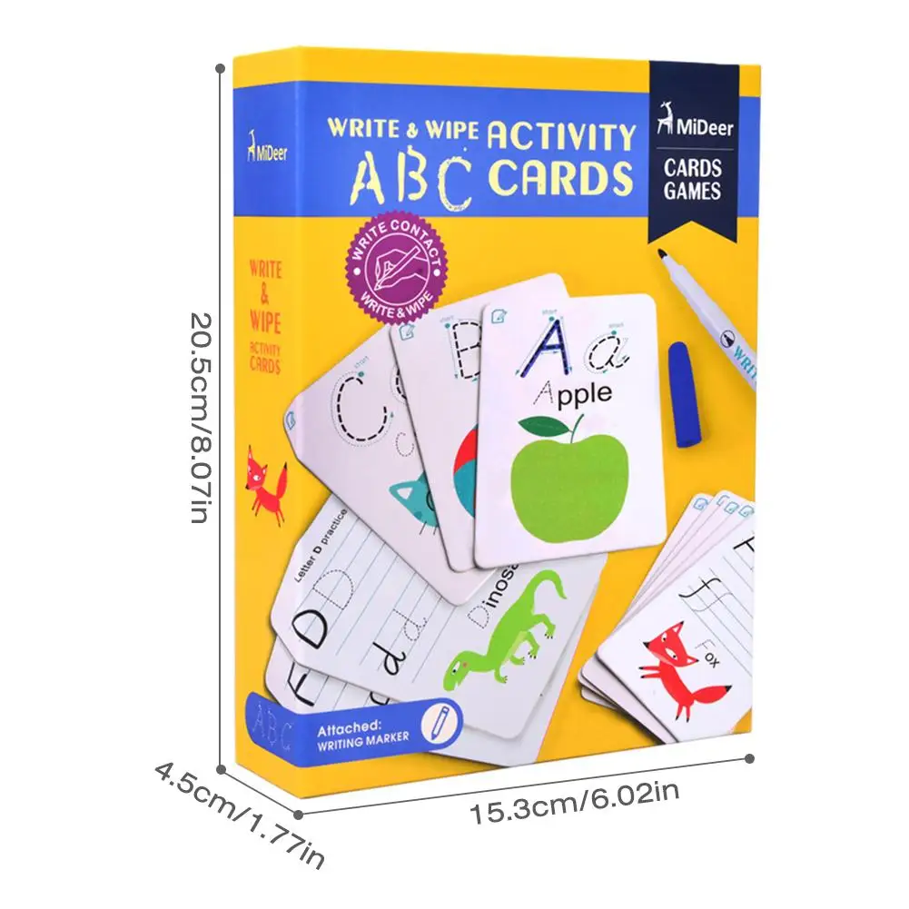

Early Childhood Education Alphanumeric Words Math Writing Cognition Children Learning Card Handwriting Repeatable Erasing