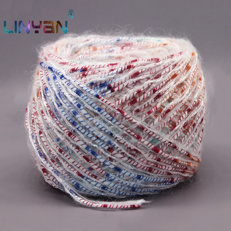 Мохеровая модная пряжа kyrie свитер ручная вязка лента металлизированная нить