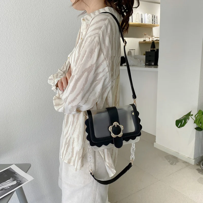 

Fashion Exquisite 2021 New Arrivals Women's Cross Body Bag Solid Color Transparent Composite Bag Design High Style Luxury Bags