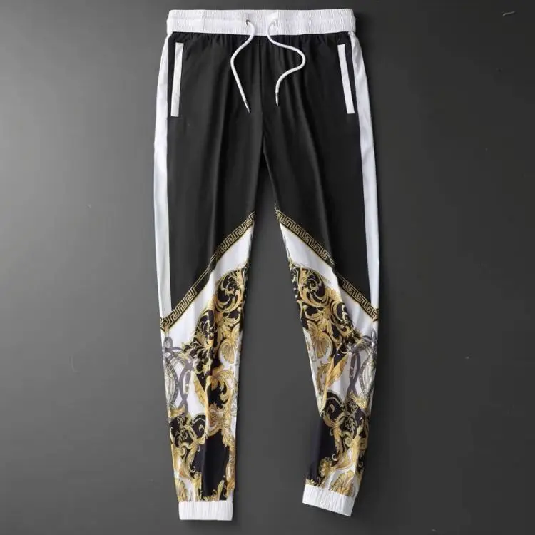 

2021 summer new digital printed men's sports casual pants slim toe thin breathable light luxury pants