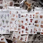 2 листа, теплый домашний стикер с кофейным цветком, декоративные Стикеры для скрапбукинга, детский альбом для творчества сделай сам, дневник, нежелательный журнал