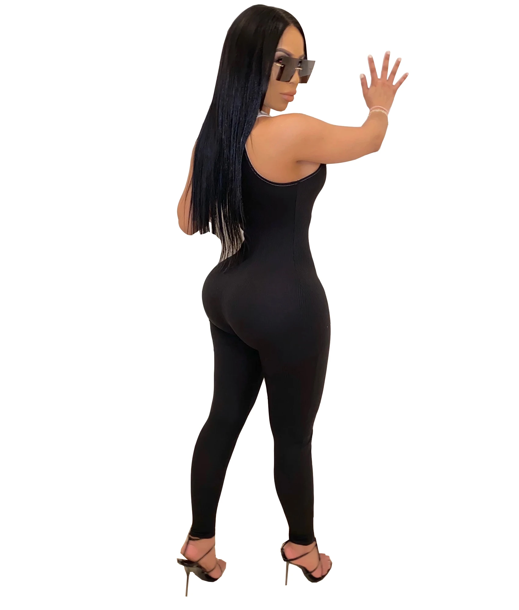 2020 Summer Women Jumpsuits Bust Hole Zipper O-Neck Street Rompers Sexy Night Club Party Bandage Elegant One Piece Outfits GL131 |