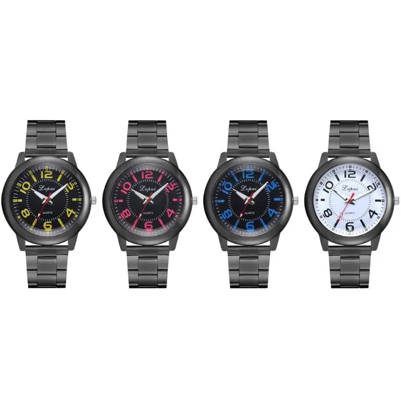 Модные женские наручные часы со стальным ремешком с арабскими цифрами