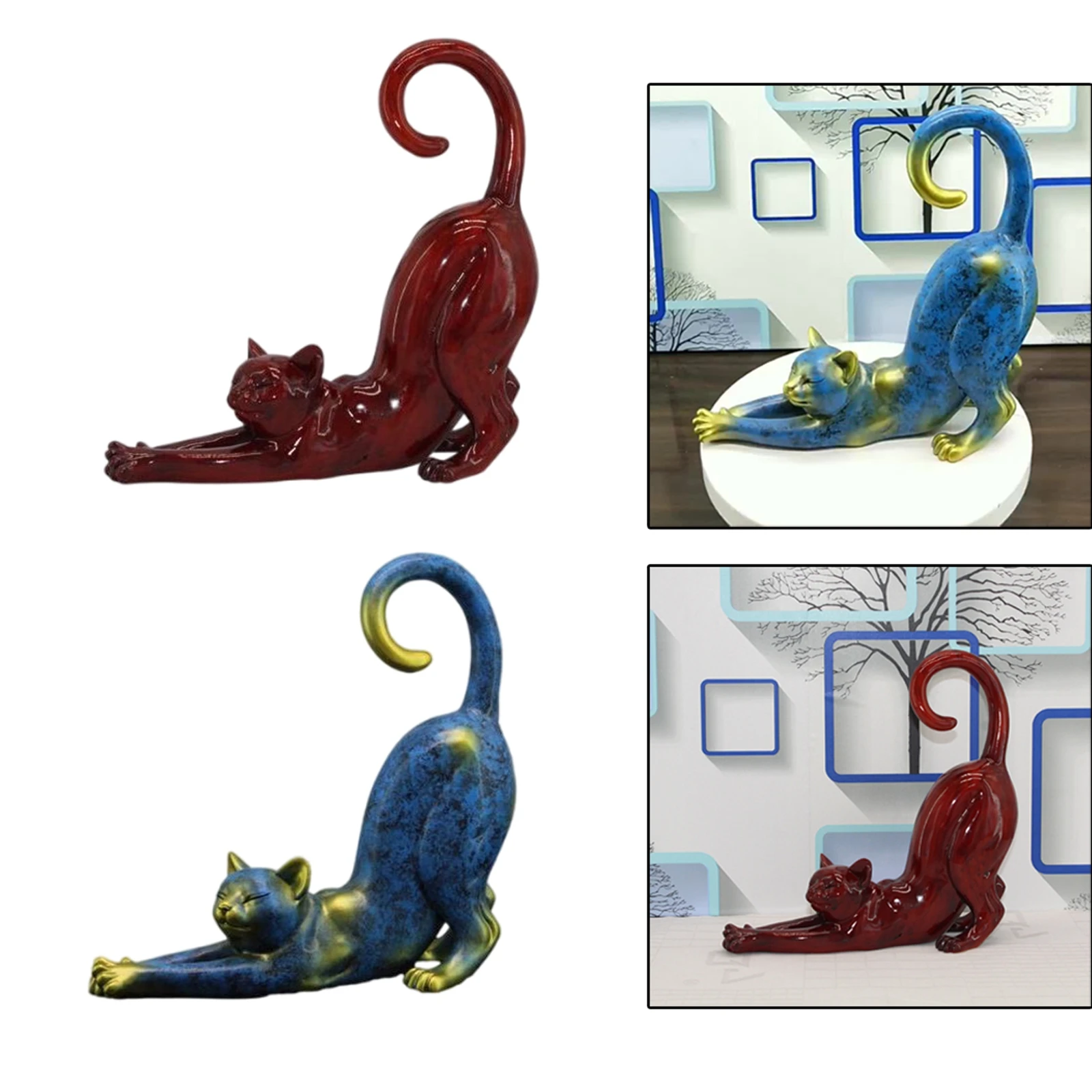 

2 шт., статуэтка кошки из смолы