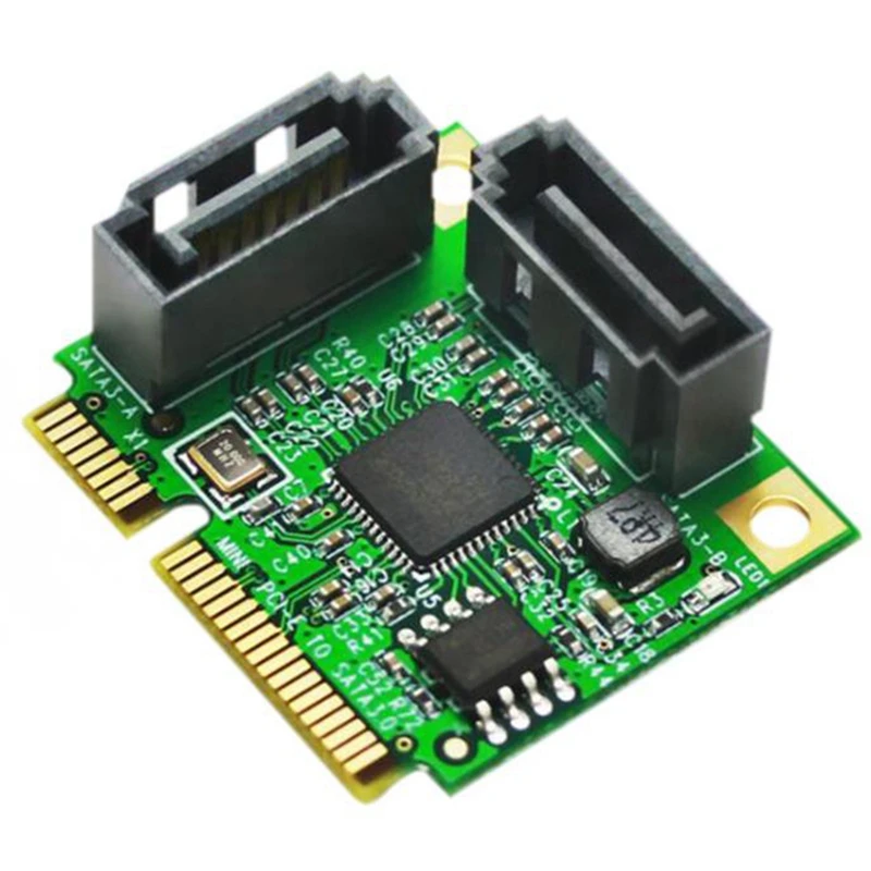 

Mini PCIe к SATA III 2 порта адаптер карты, PCI Express к SATA3.0 6 Гбит/с карта расширения жесткого диска для SSD жесткого диска