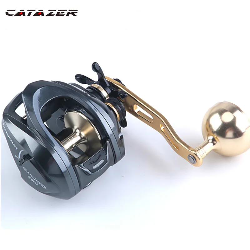 Catazer Slow Fishing Baitcasting Jigging Reel Low Profile Casting Reel Double Spool Sea Monster 400HG Boat Reel 12kg