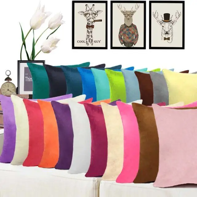 Мода Подушка Чехол на заказ замшевый полоса Цвет для стула чехол гостиной диван