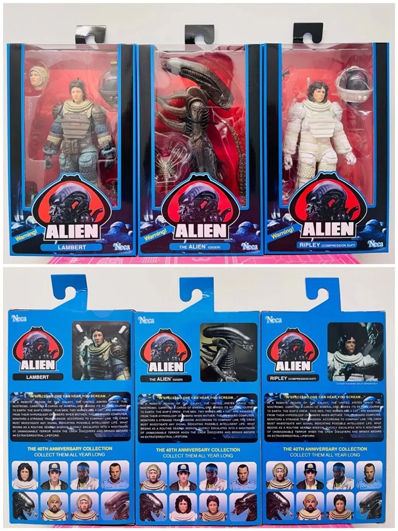 

NECA Lambert Ripley The Alien ASH KANE Warrior 40th Anniversary Alien Action Figure Predator Toys 3pcs/set