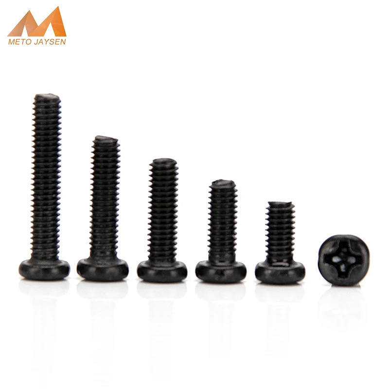 

M2 M2.3 M2.6 M3 черный цинковый крестообразный Винт с круглой головкой Самонарезающий крестообразный утопленный станок винт крестообразной голо...