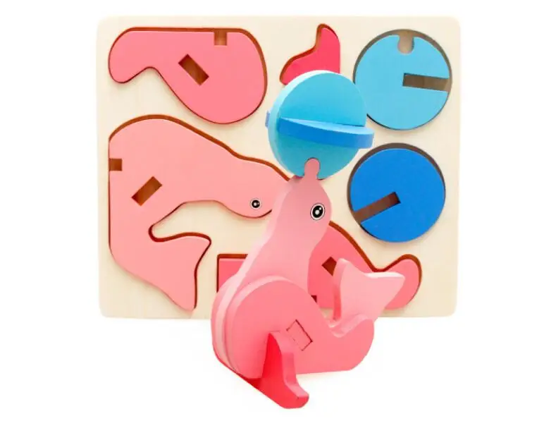 Веселые деревянные игрушки 3D Животные тигр лягушка Лев пазл Детские ручные