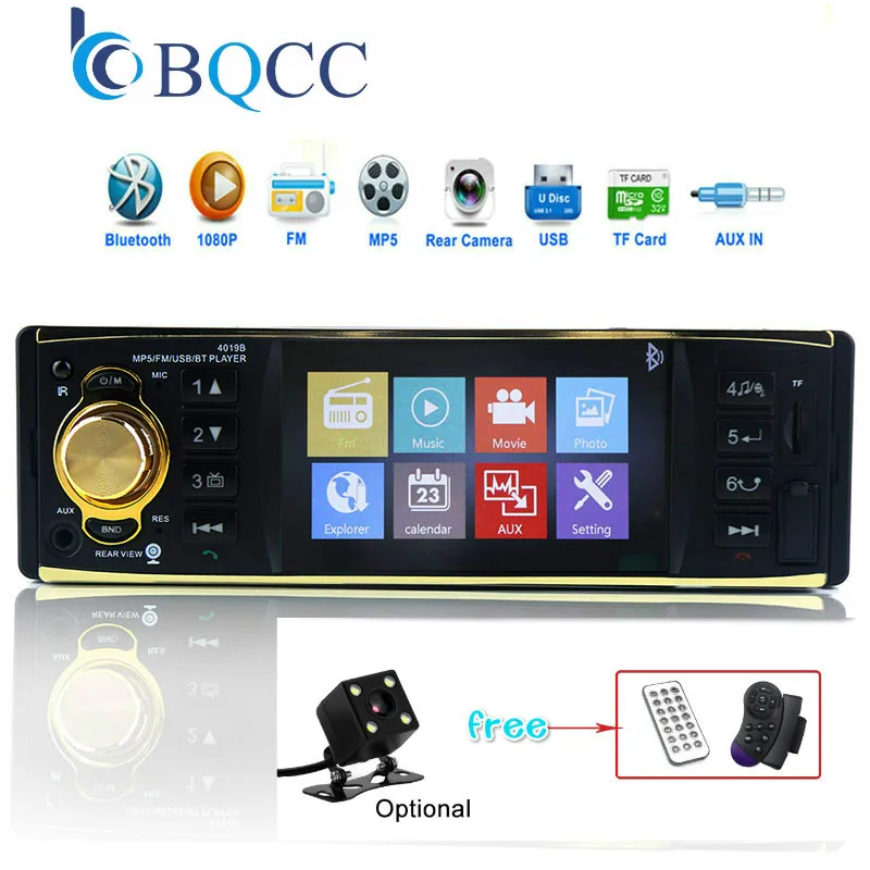 4 1 дюймов 1Din Автомобильная Радио Аудио стерео Din USB AUX FM Станция Bluetooth Hands Free