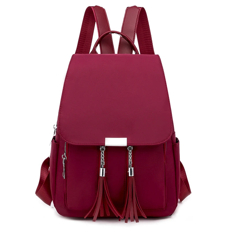 Женский модный рюкзак, школьный рюкзак с бахромой и защитой от кражи, рюкзак, сумка на плечо для девочек-подростков