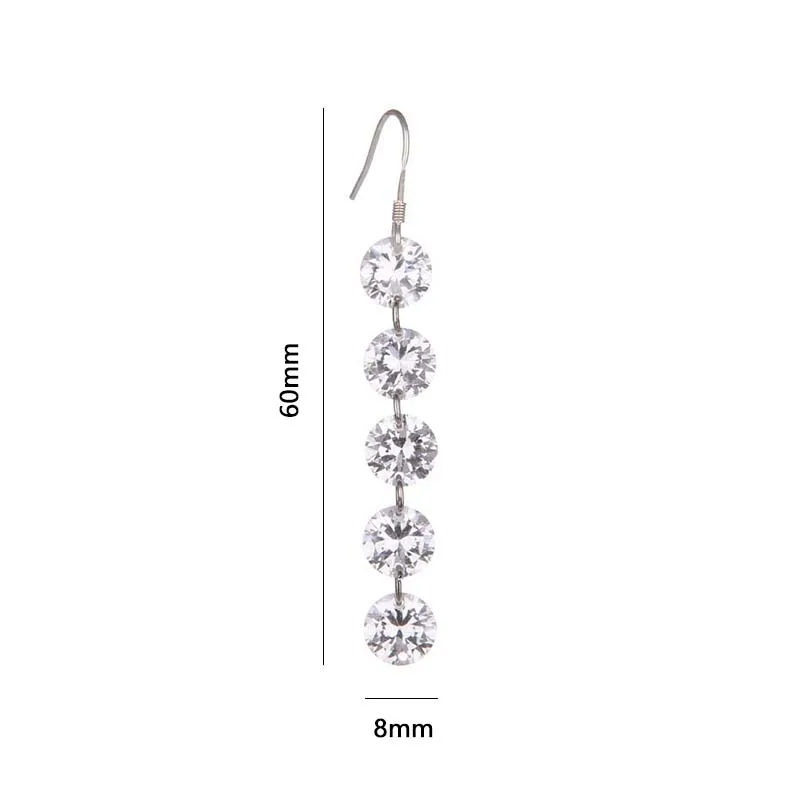 2019 новые модные женские аксессуары 1 пара корейской моды пять циркон длинные