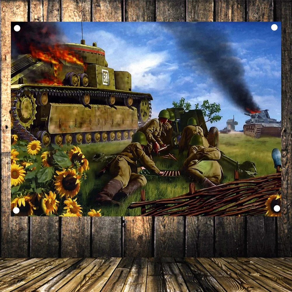 Рисунок на стену с изображением танка гермахта тигра времен Второй мировой войны