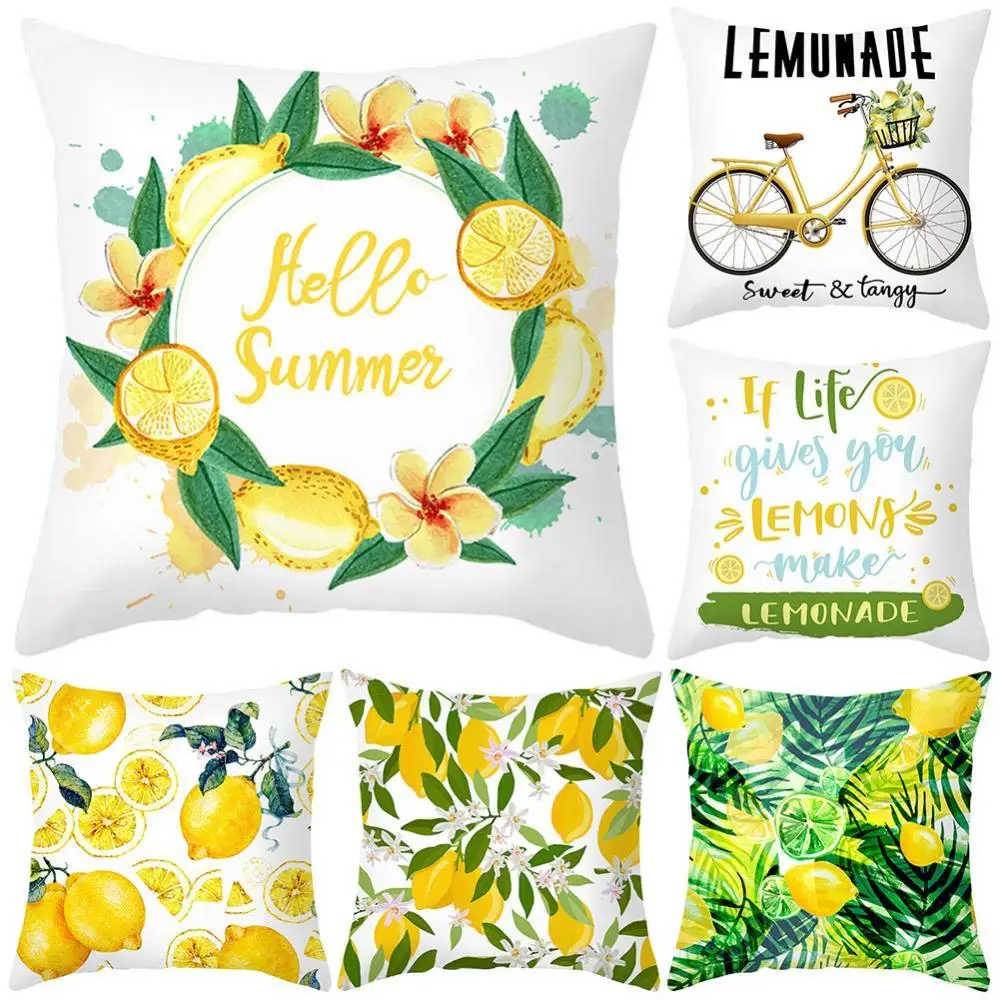 

45x45 см лимон апельсиновый принт модная диванная Подушка Чехол Наволочка домашний декор для дивана кровати
