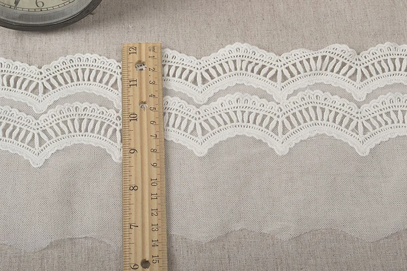 2 ярда 14 см ширина роскошная белая черная кружевная ткань с вышивкой двухслойная