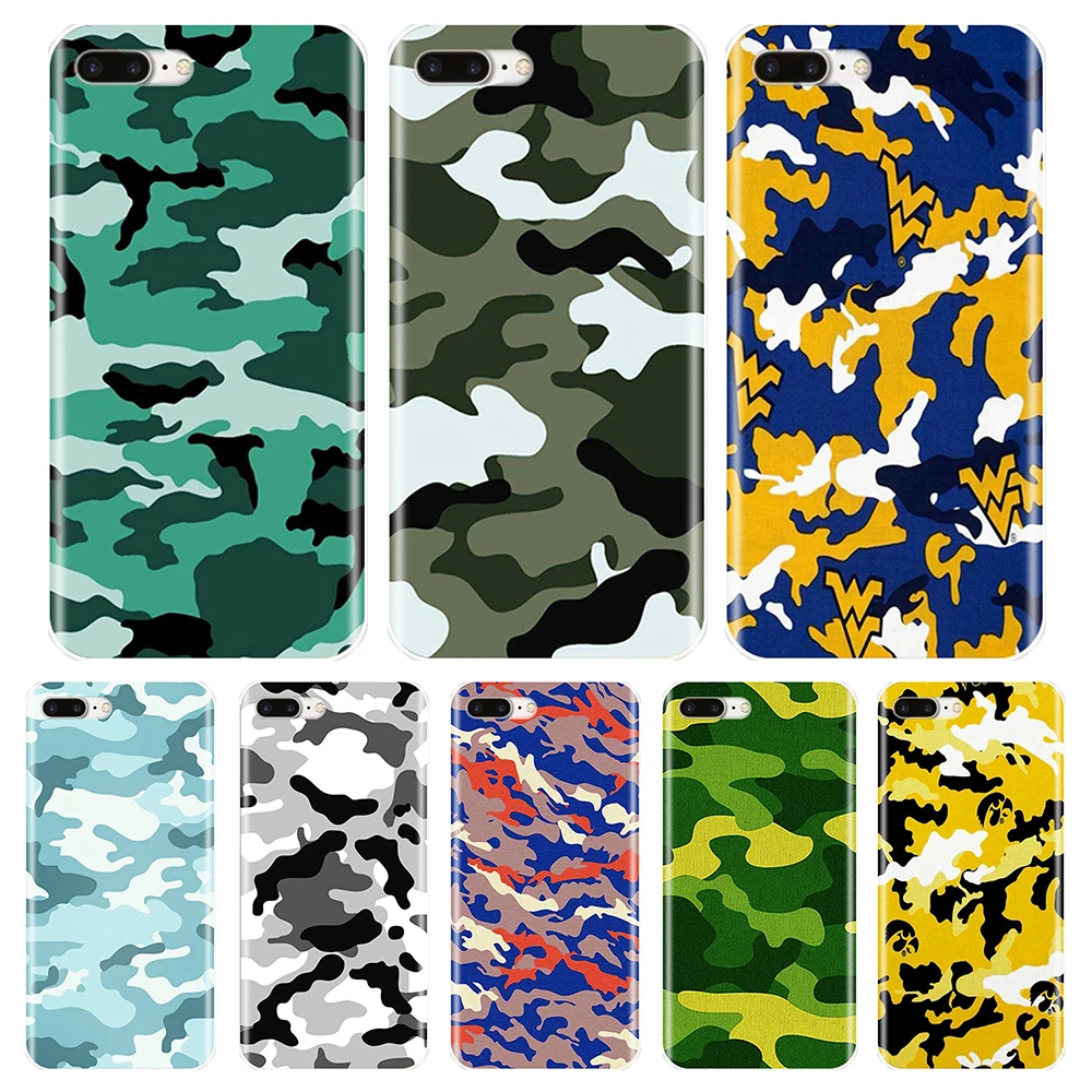 

Phone Case For iPhone 6 S 6S 7 8 11 Pro X XR XS Max Case Silicone Camouflage Soft Cover For Apple iPhone 8 7 6S 6 S Plus